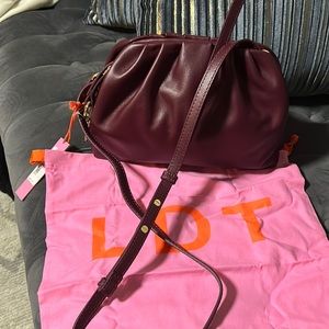 From LDT, the Lily Leather Crossbody Bag 

10" L x 8" H x 3" W